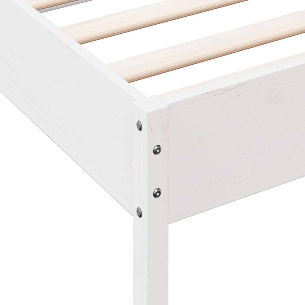 Solid wood bed without mattress white 75x190 cm pinewood