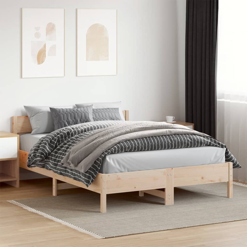 Solid wood bed without mattress 160x200 cm pinewood