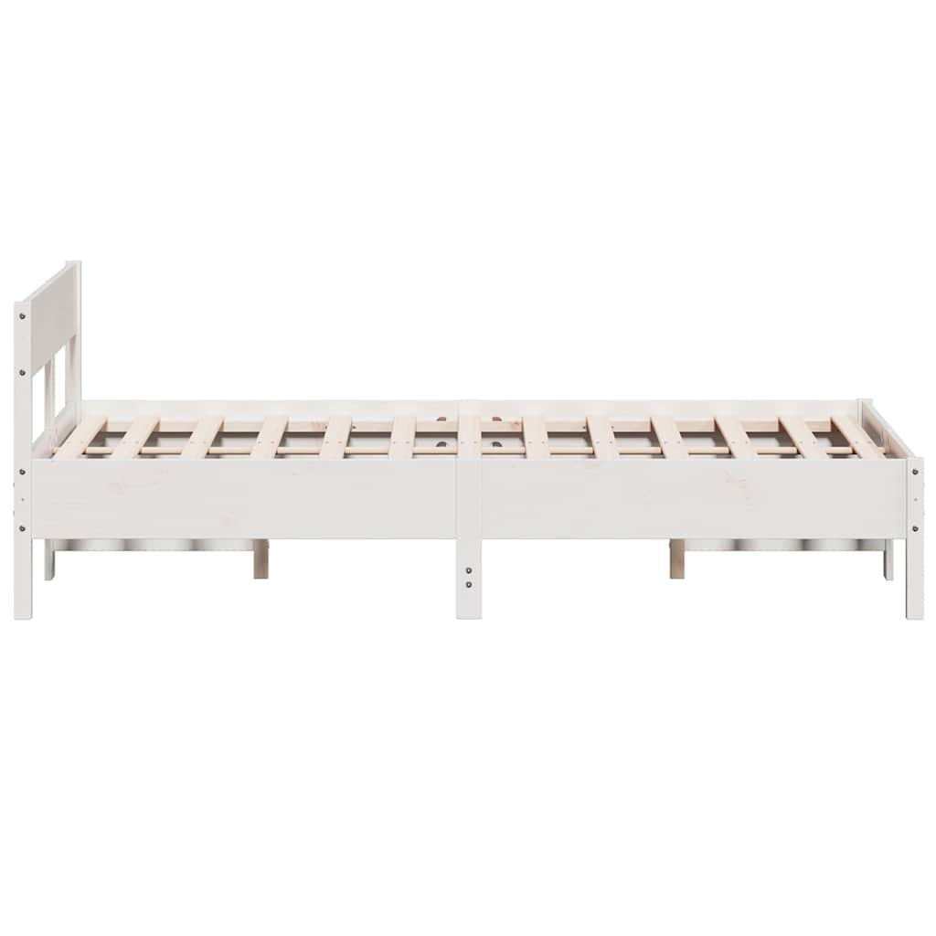 Solid wood bed without mattress white 160x200 pinewood