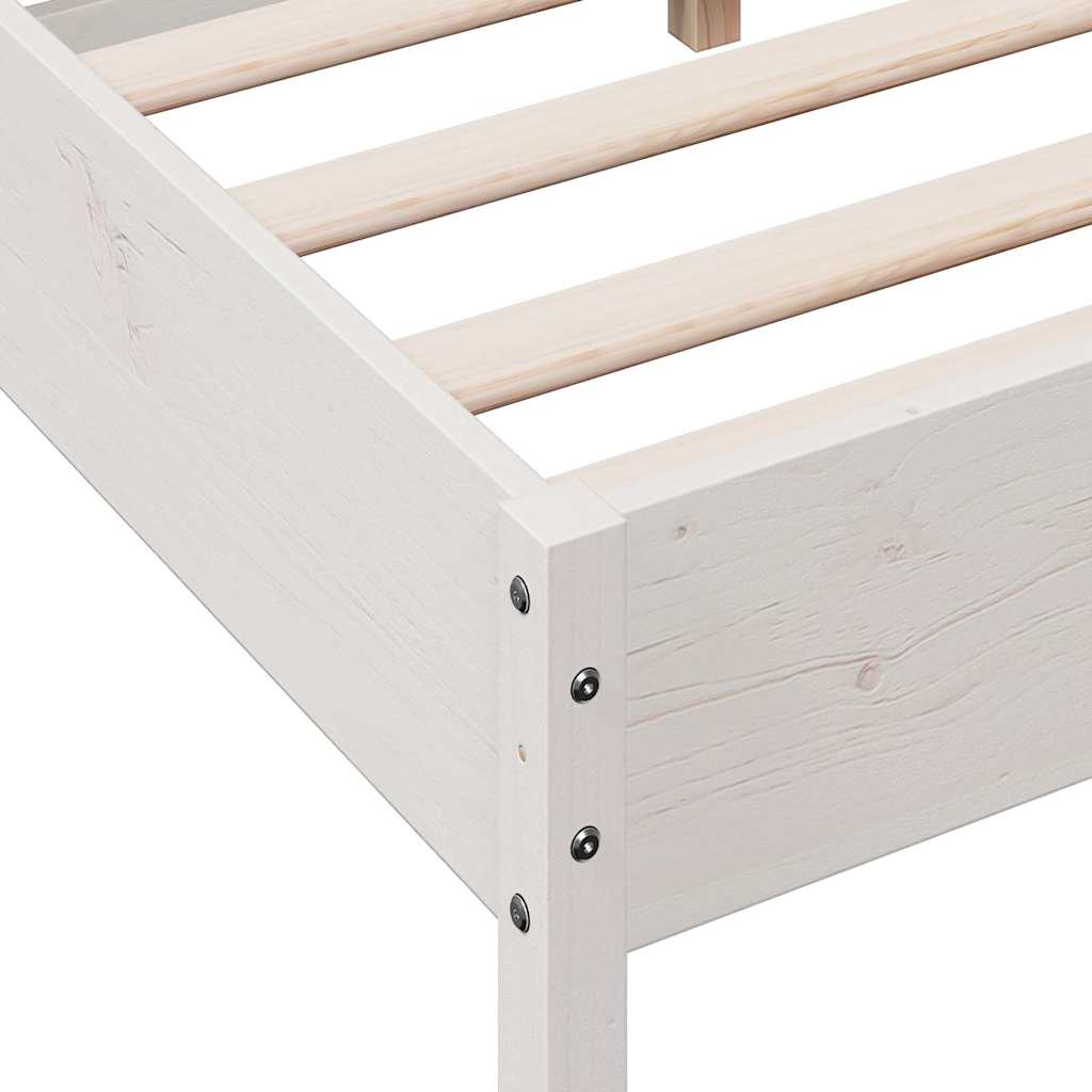 Solid wood bed without mattress white 160x200 pinewood