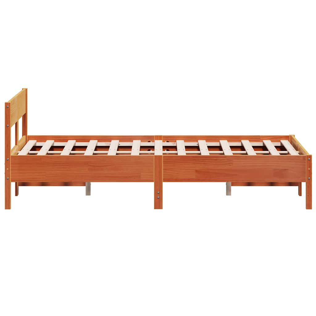 Solid wood bed without mattress wax brown 160x200 pinewood