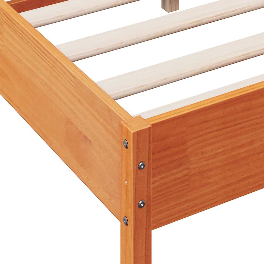 Solid wood bed without mattress wax brown 160x200 pinewood