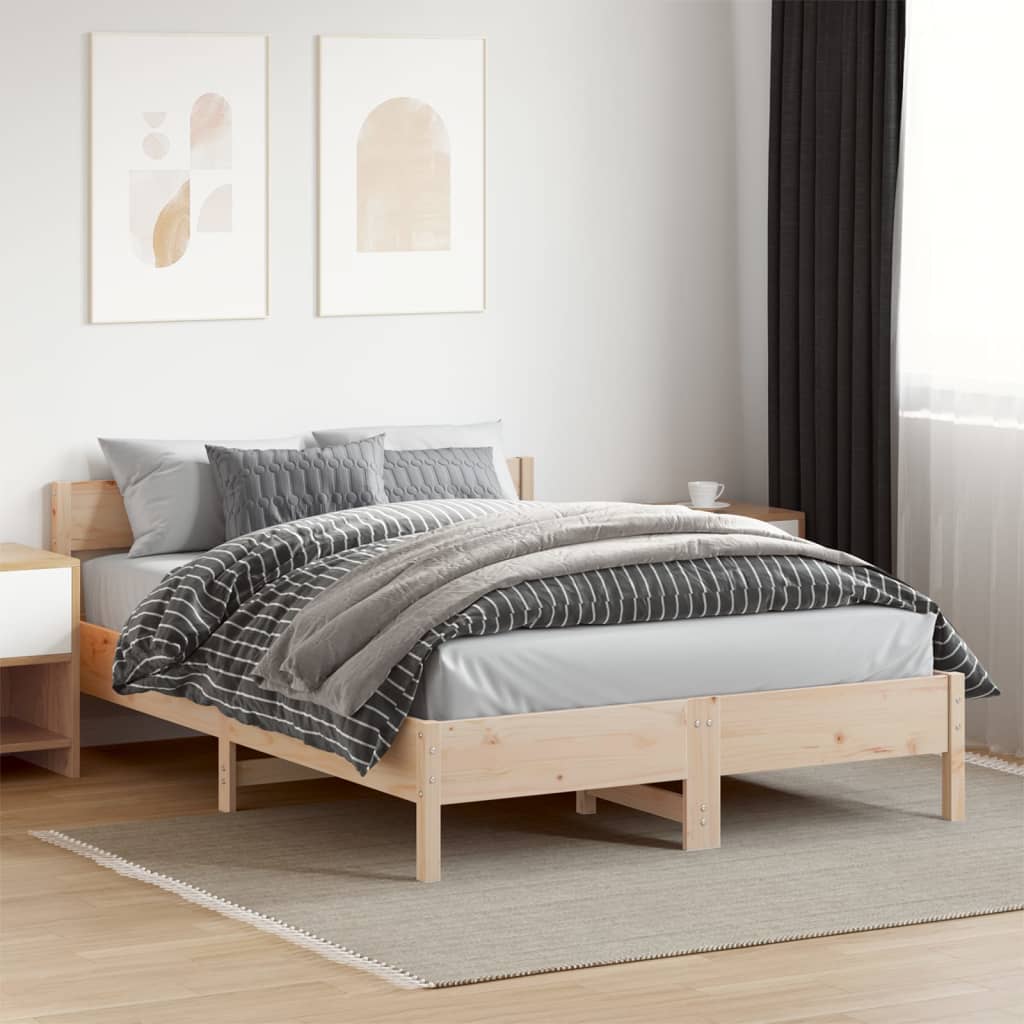 Solid wood bed without mattress 150x200 cm pinewood