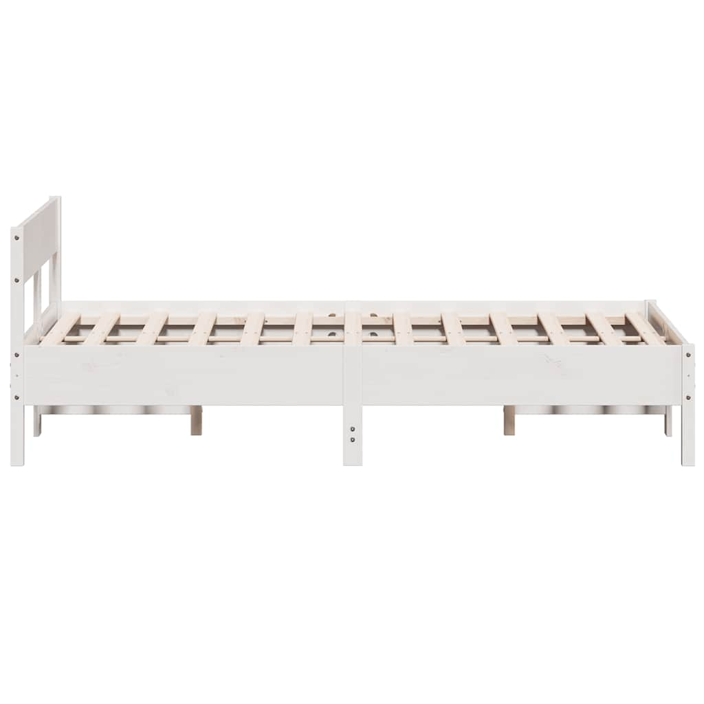 Solid wood bed without mattress white 140x200 cm pinewood