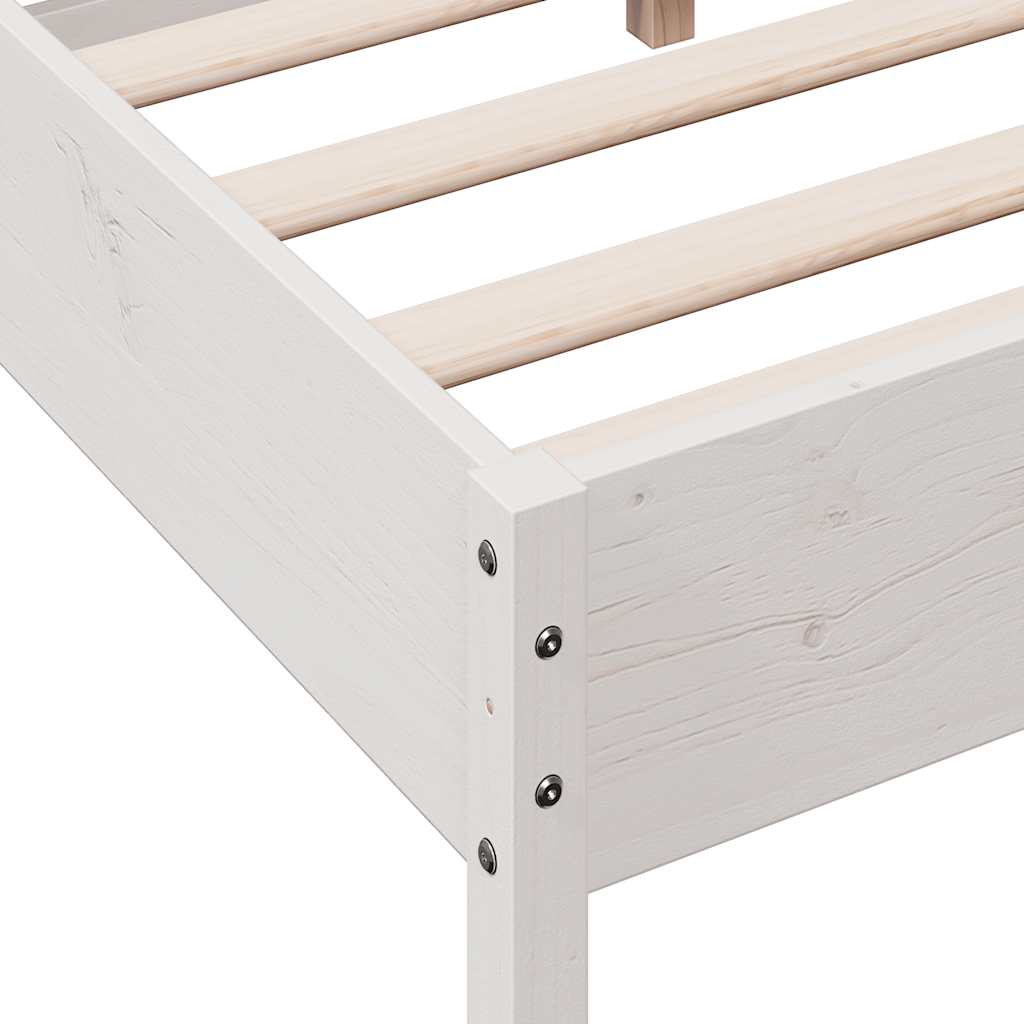 Solid wood bed without mattress white 140x200 cm pinewood