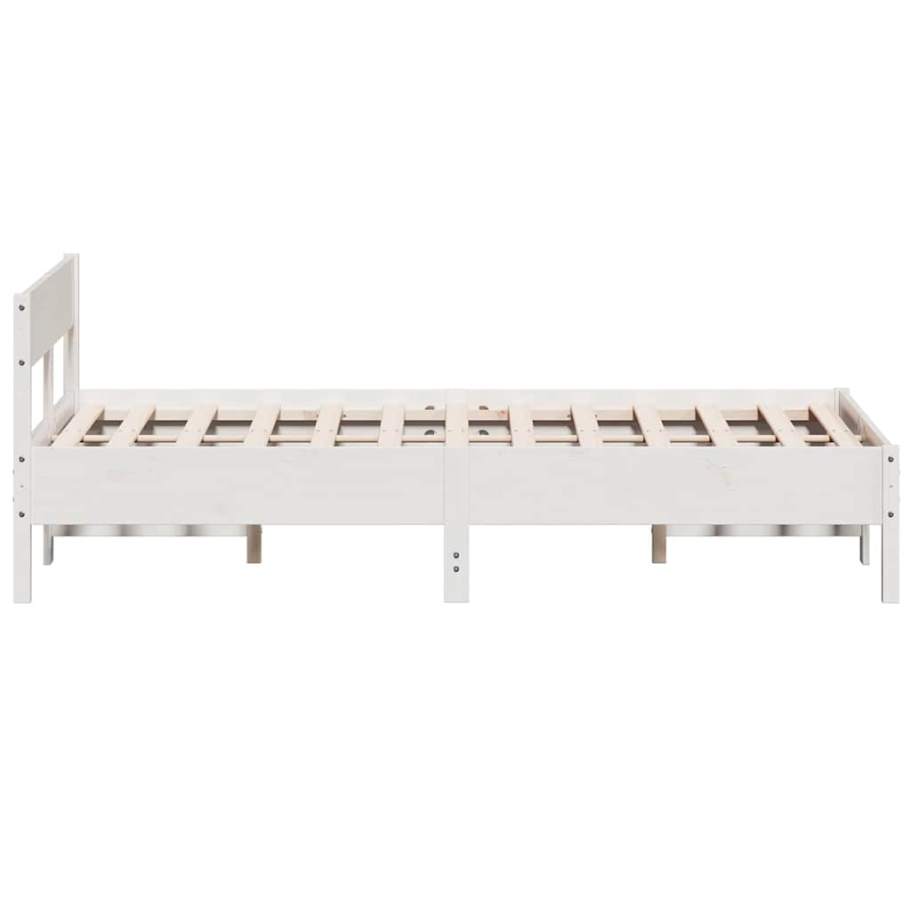 Solid wood bed without mattress white 120x200 cm pinewood