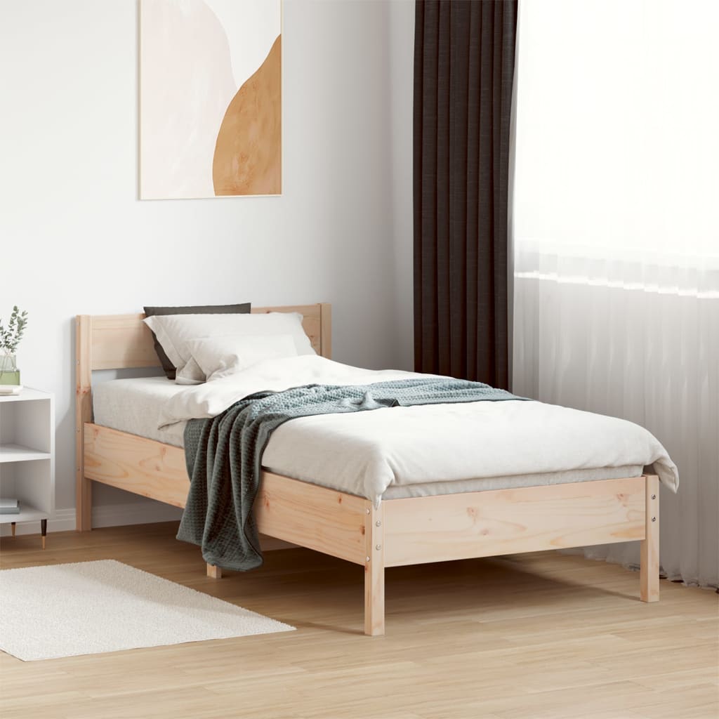 Solid wood bed without mattress 100x200 cm pinewood