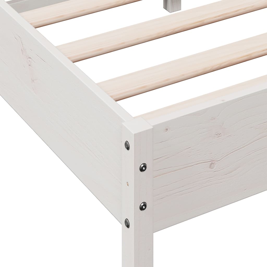 Solid wood bed without mattress white 100x200 cm pinewood