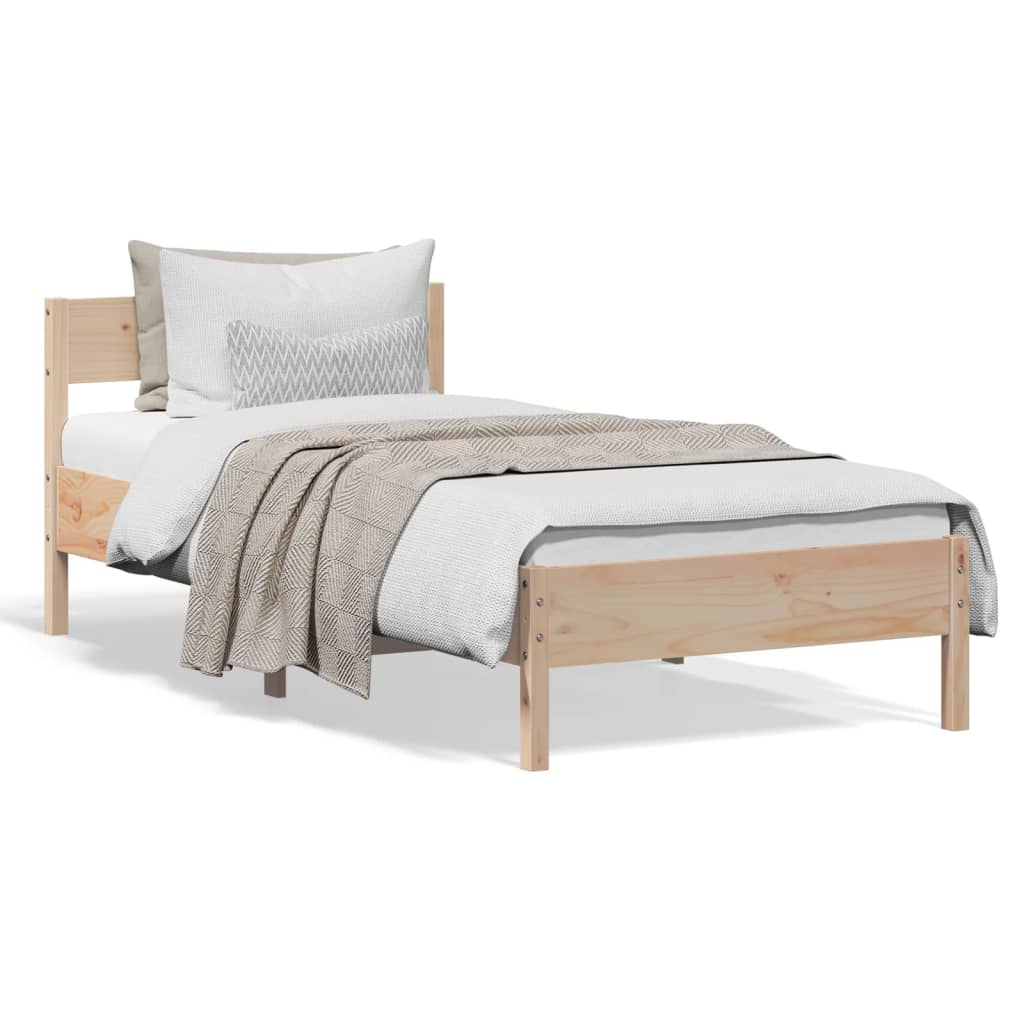 Solid wood bed without mattress 90x200 pinewood