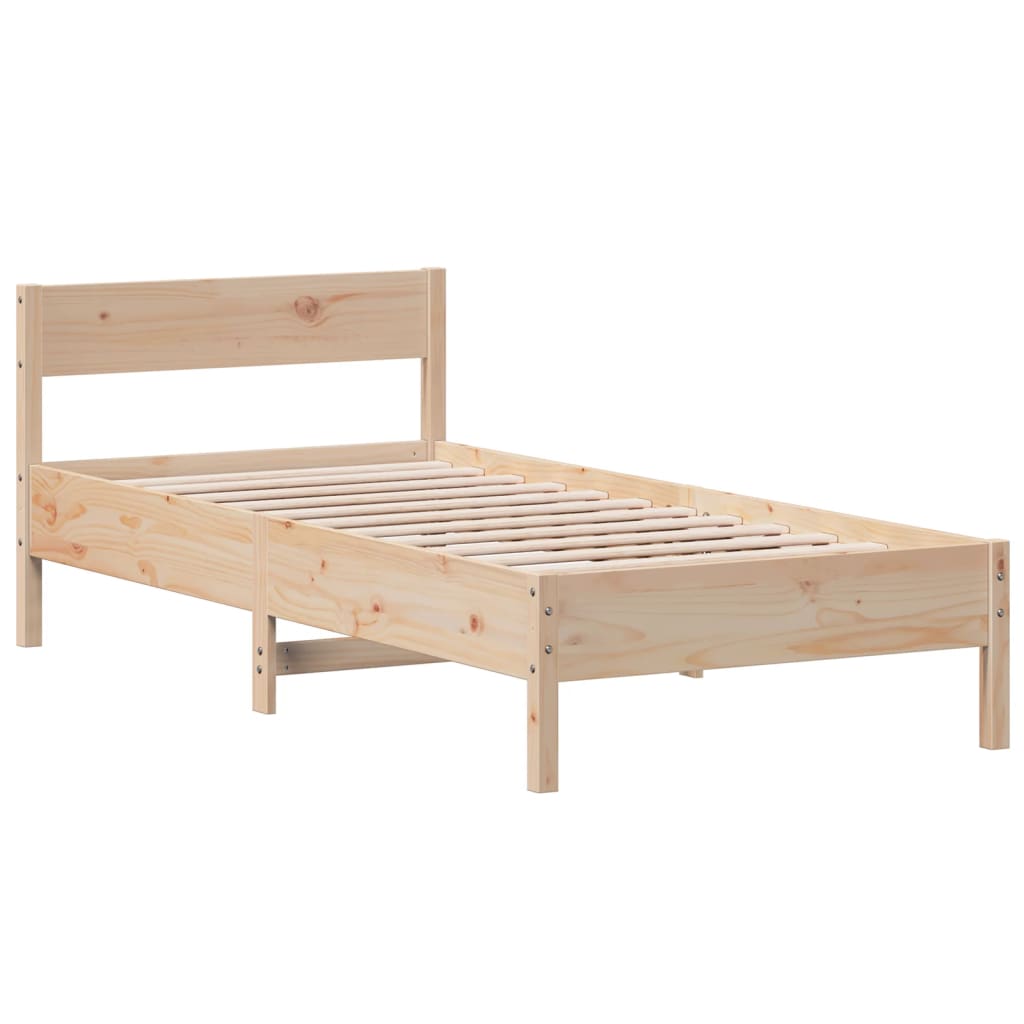 Solid wood bed without mattress 90x200 pinewood