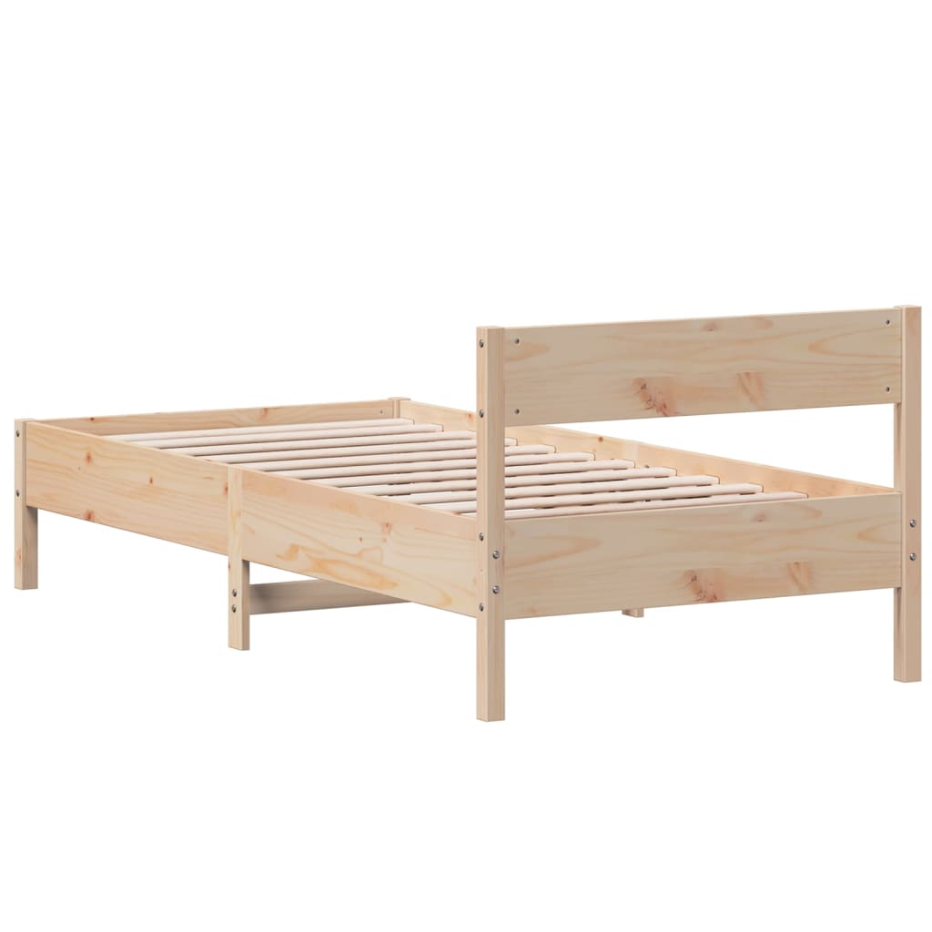 Solid wood bed without mattress 90x200 pinewood