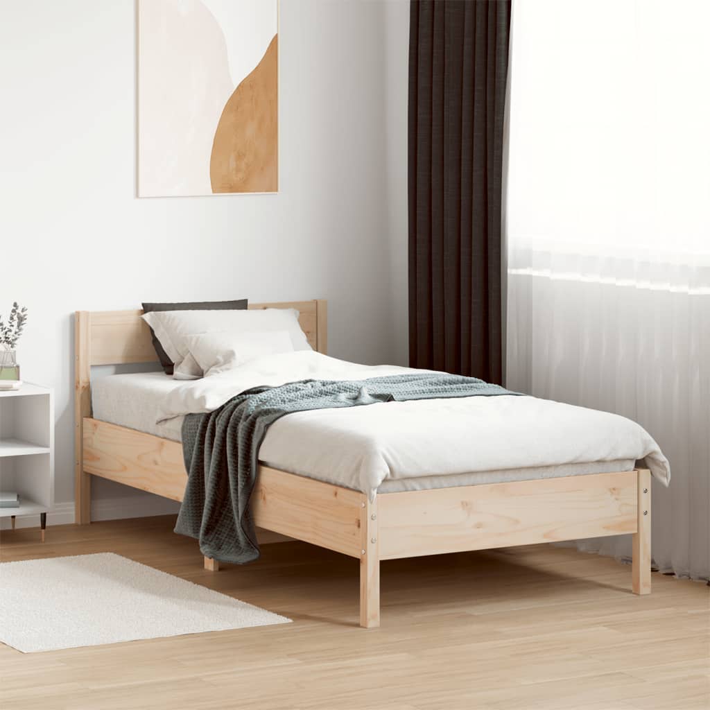 Solid wood bed without mattress 90x200 pinewood