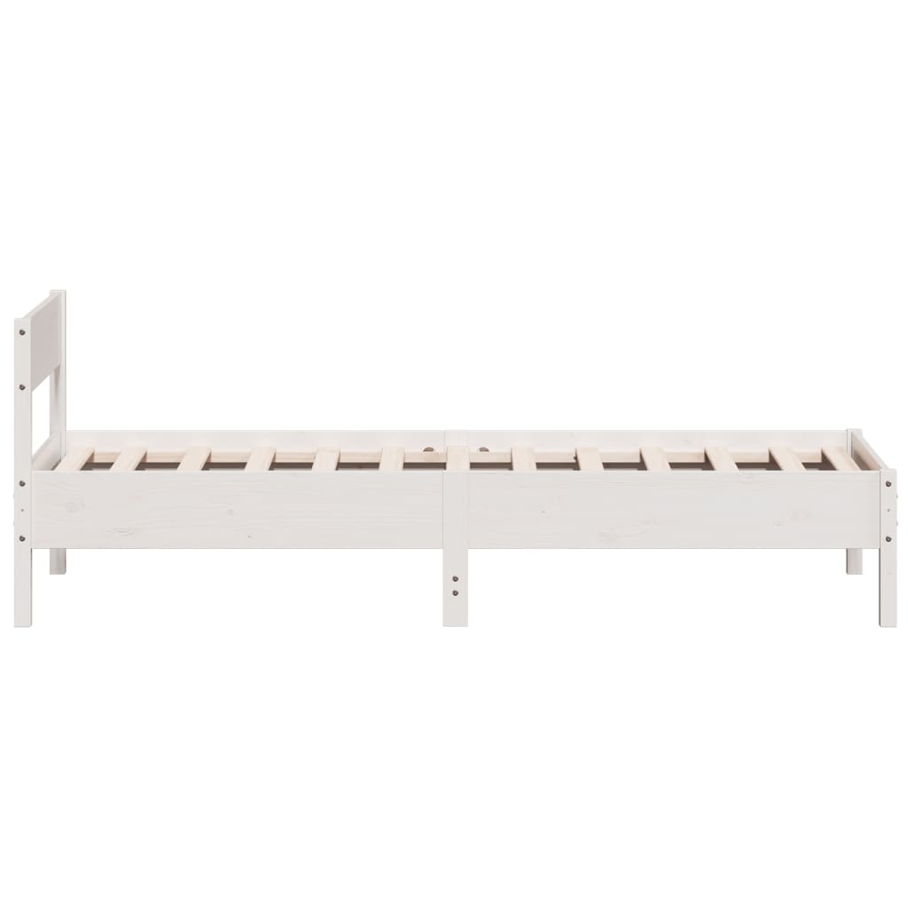 Solid wood bed without mattress white 90x200 cm pinewood