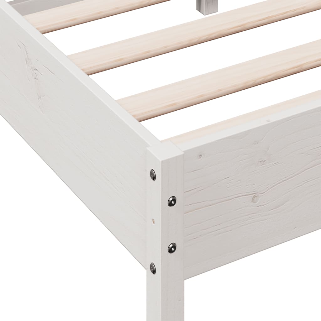 Solid wood bed without mattress white 90x200 cm pinewood