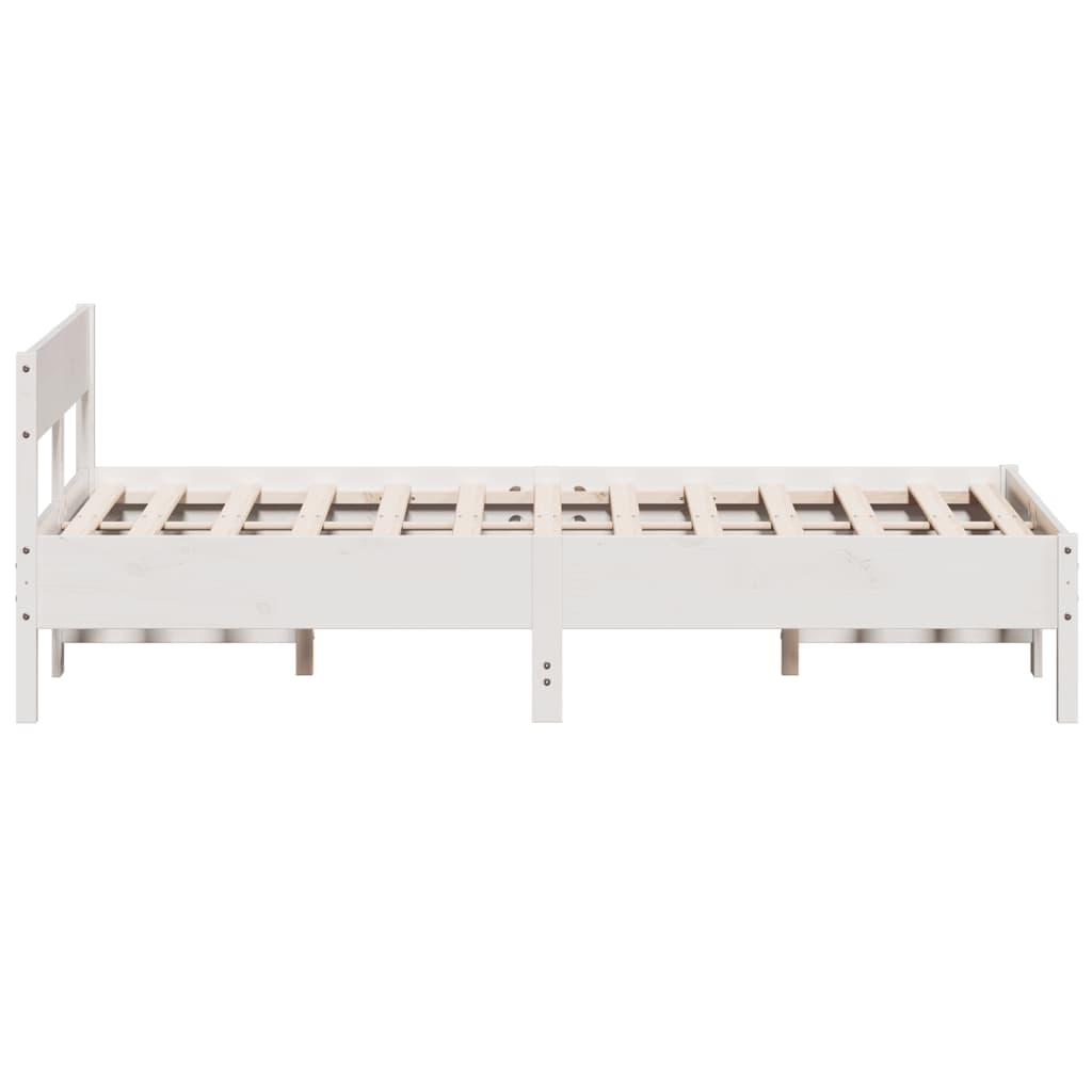 Solid wood bed without mattress white 140x190 cm pinewood