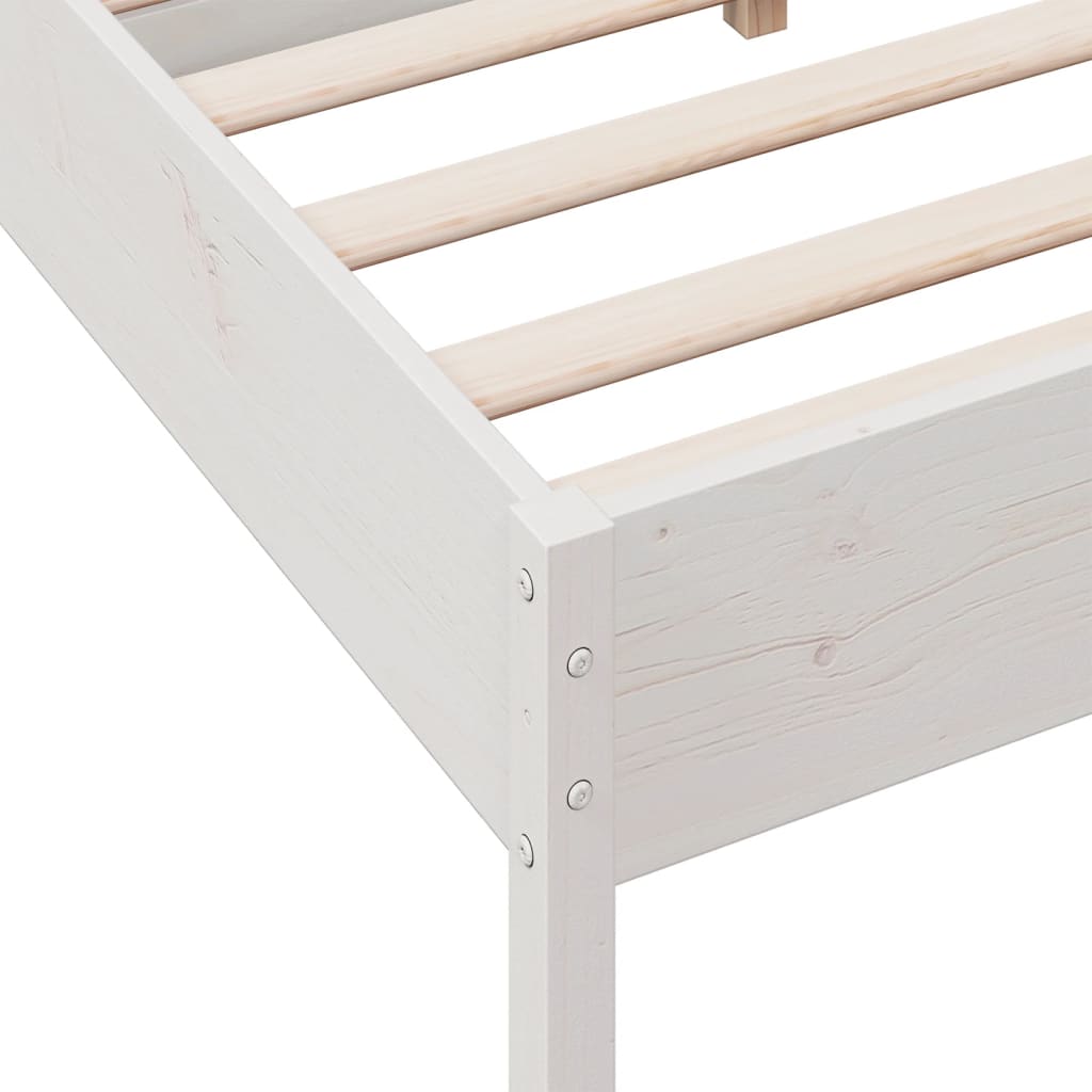 Solid wood bed without mattress white 140x190 cm pinewood