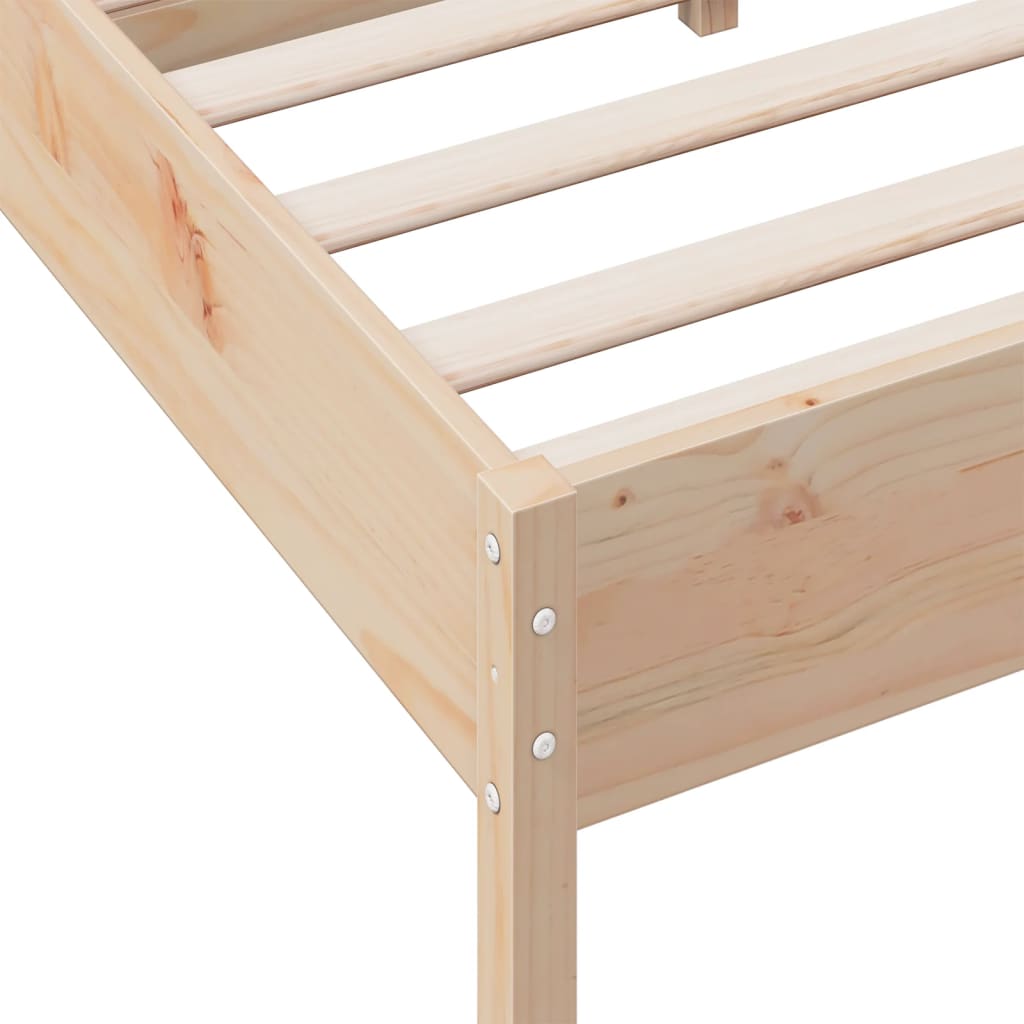 Solid wood bed without mattress 135x190 cm pinewood