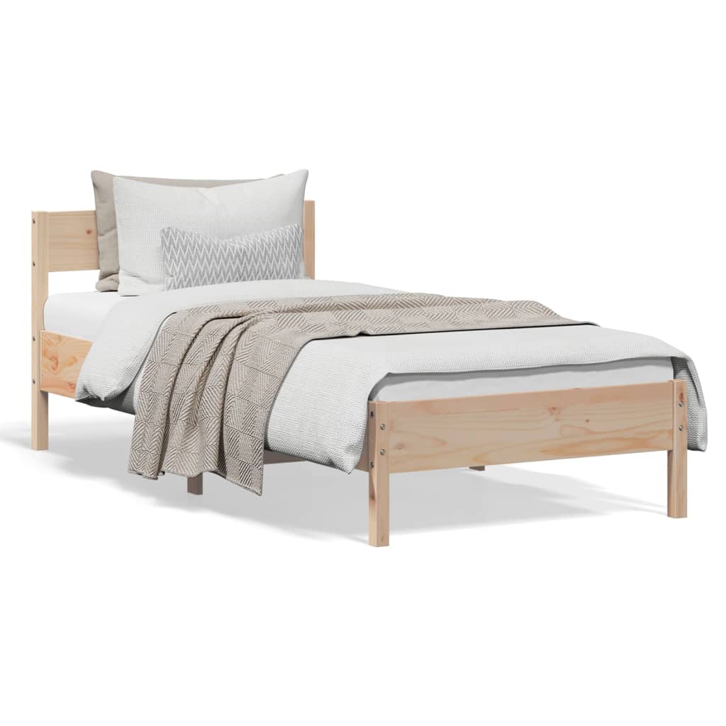 Solid wood bed without mattress 90x190 cm pinewood