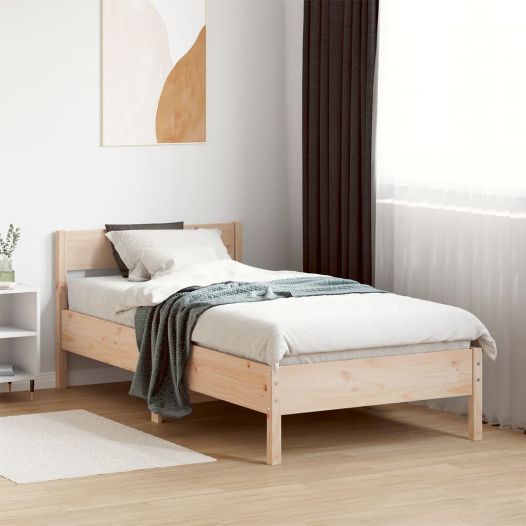 Solid wood bed without mattress 90x190 cm pinewood