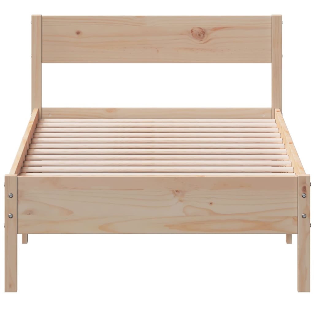 Solid wood bed without mattress 75x190 cm pinewood