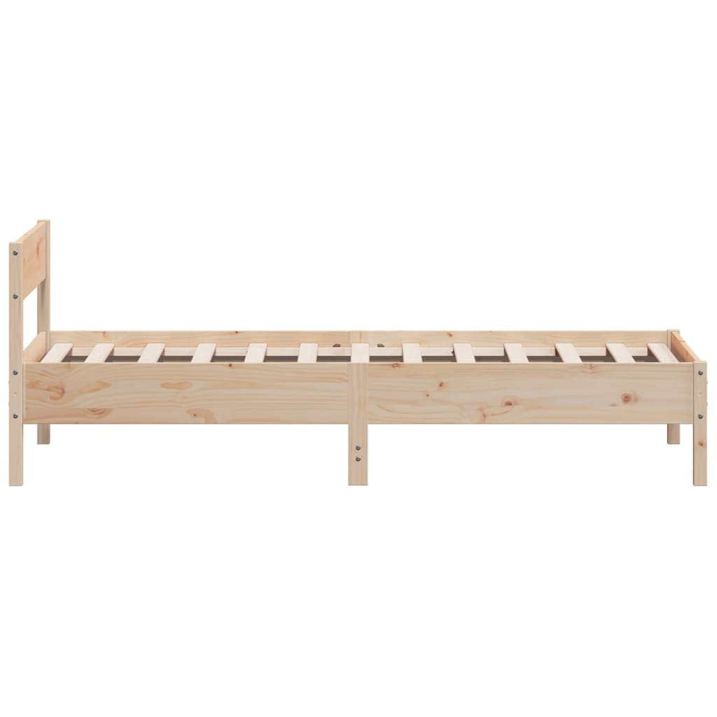 Solid wood bed without mattress 75x190 cm pinewood