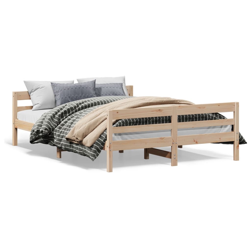 Solid wood bed without mattress 140x200 cm pinewood