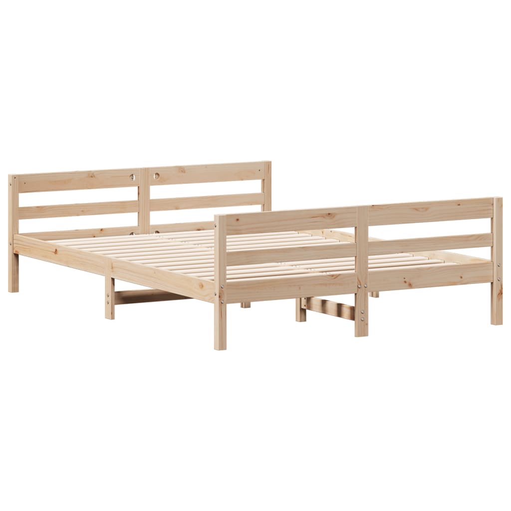 Solid wood bed without mattress 140x200 cm pinewood