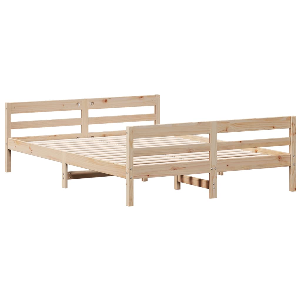 Solid wood bed without mattress 140x200 cm pinewood