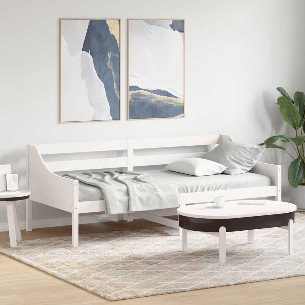 Daybed without mattress white 90x200 cm solid pine wood