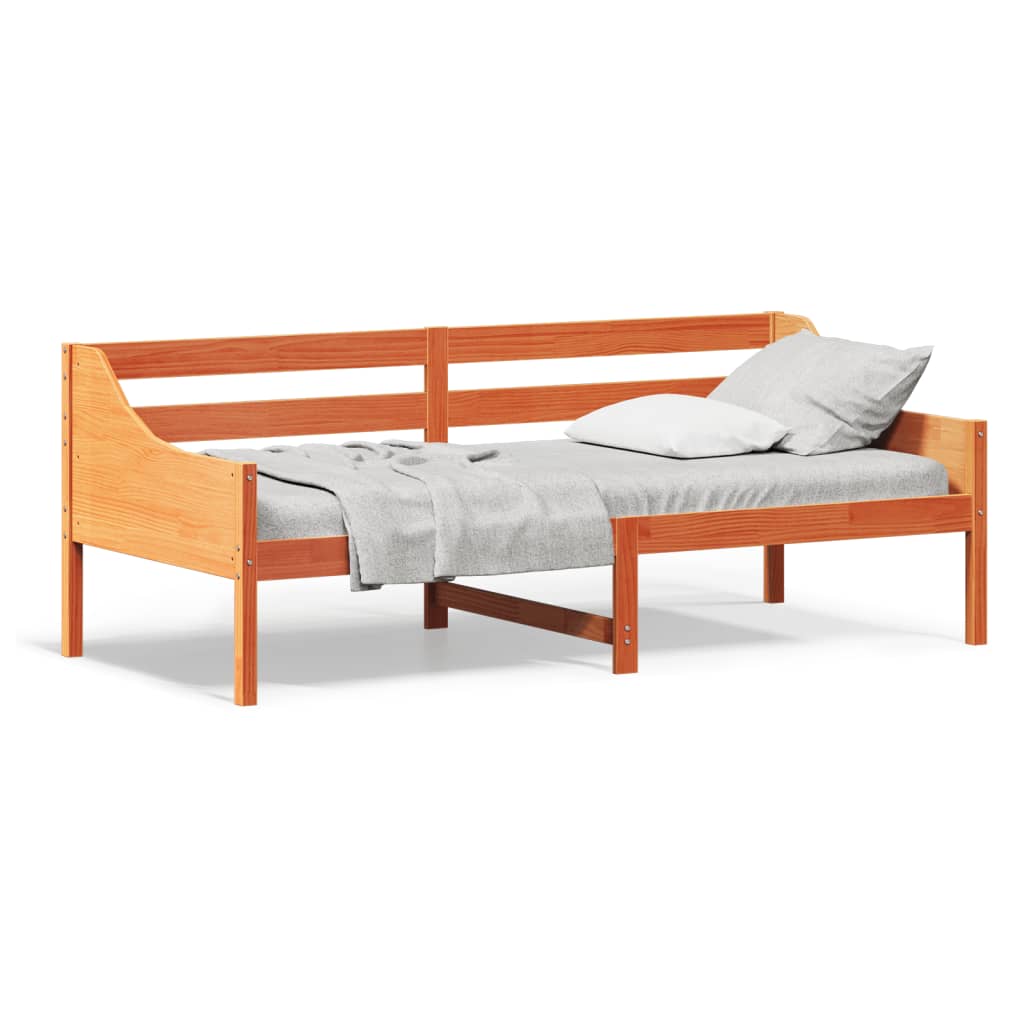 Daybed without mattress wax brown 100x200 cm solid pine wood