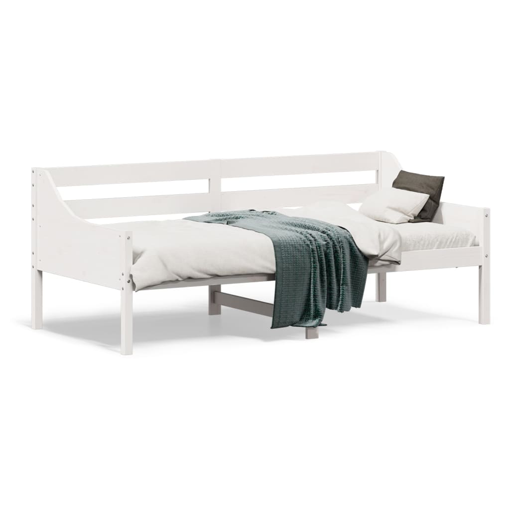 Daybed without mattress white 90x190 cm solid pine wood