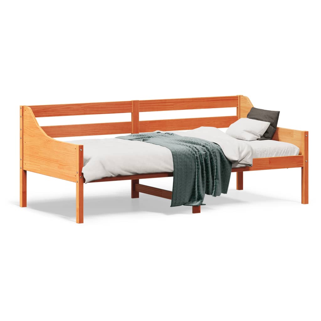 Daybed without mattress wax brown 75x190 cm solid pine wood