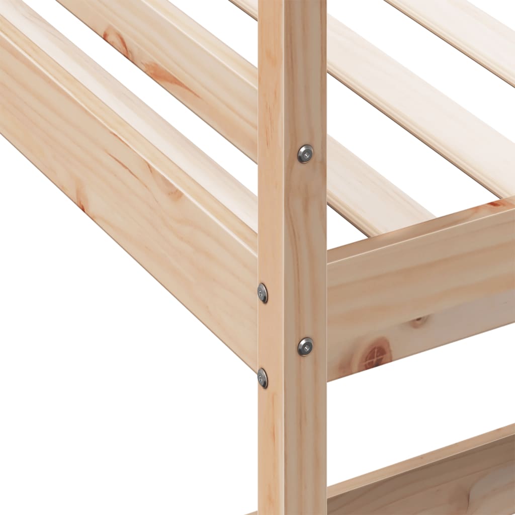 Loft bed with desk 100x200 cm solid pine wood