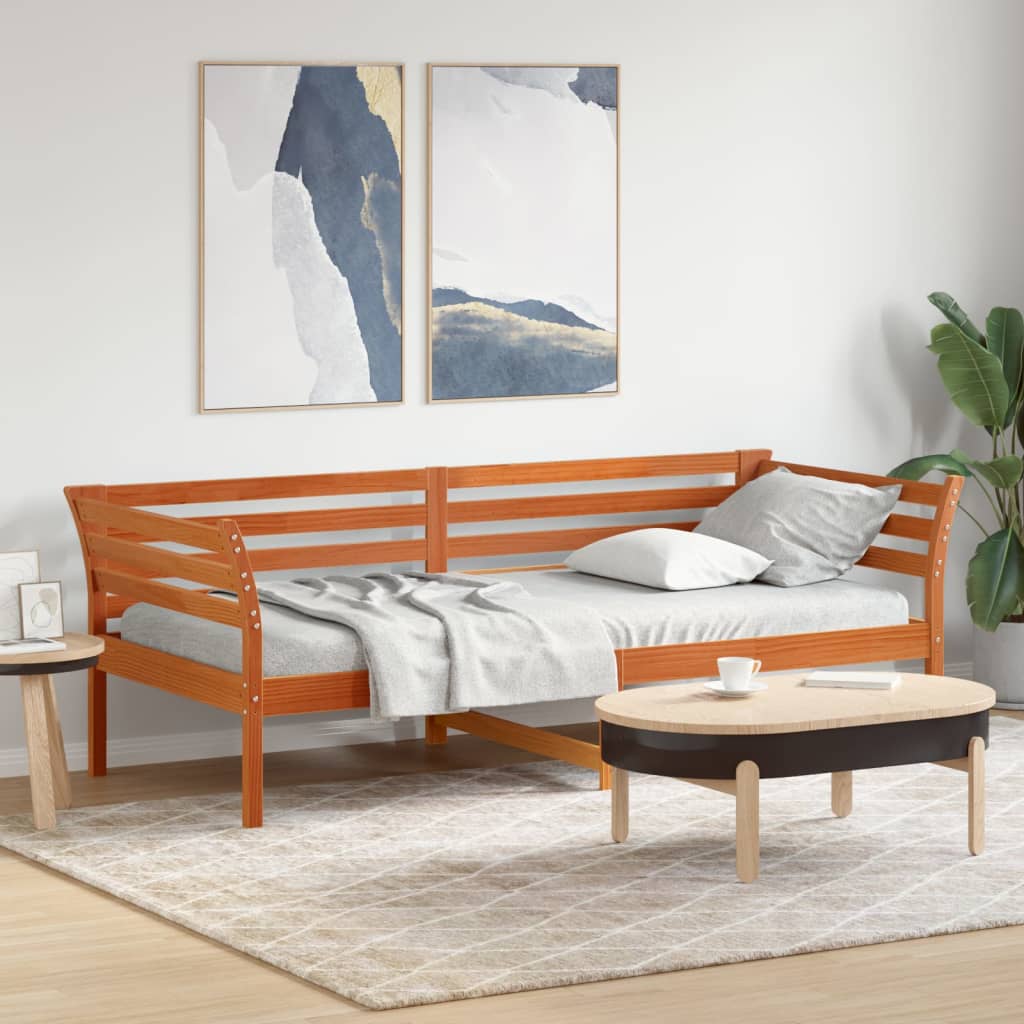 Daybed without mattress wax brown 80x200 cm solid pine wood