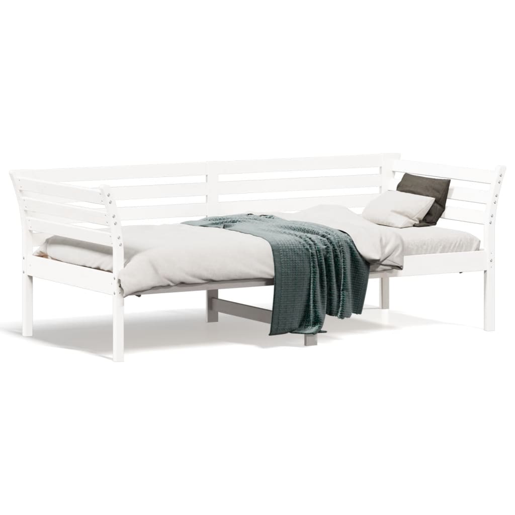 Daybed without mattress white 90x190 cm solid pine wood