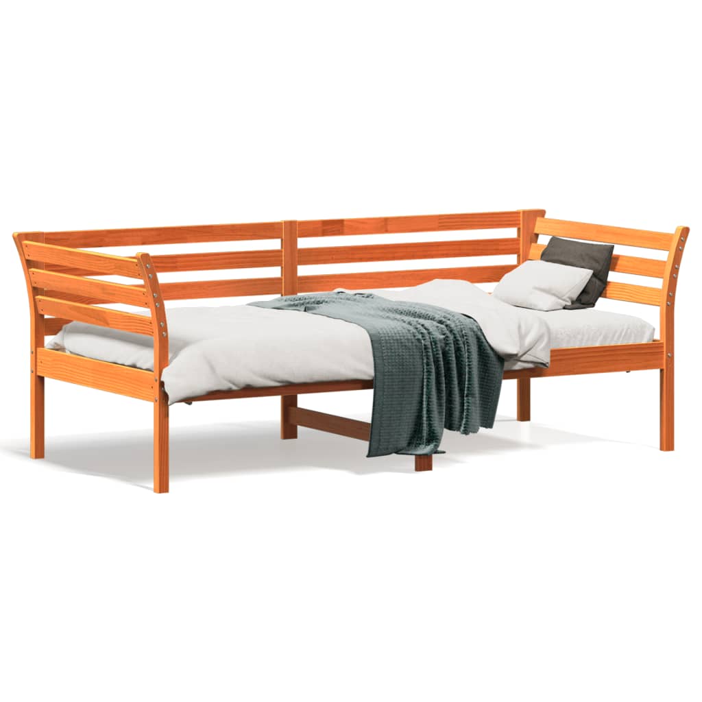 Daybed without mattress wax brown 90x190 cm solid pine wood