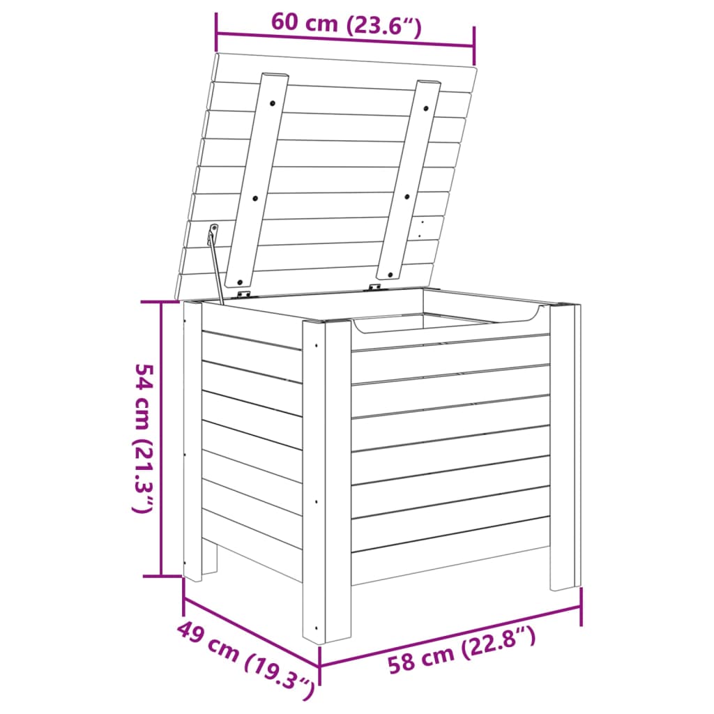 Chest with lid RANA 60x49x54 cm solid pine wood