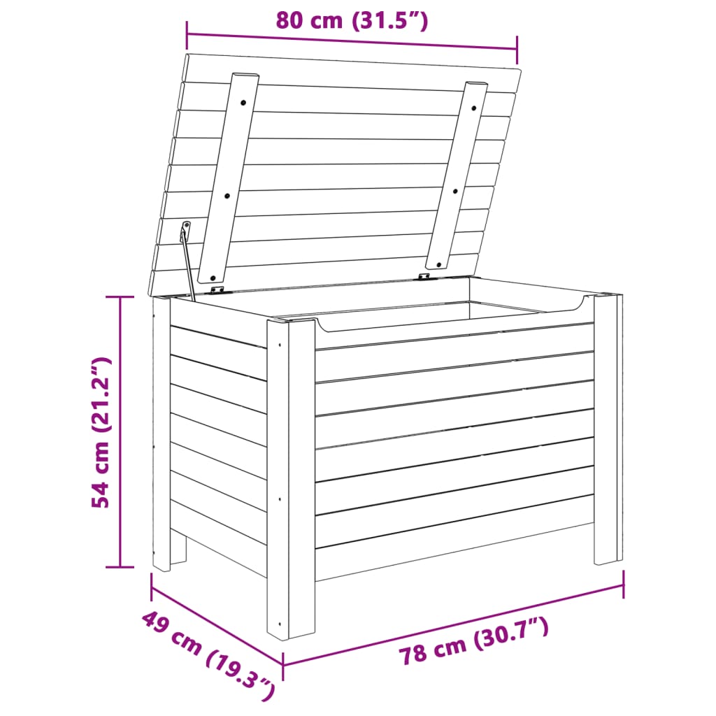 Chest with lid RANA 80x49x54 cm solid pine wood