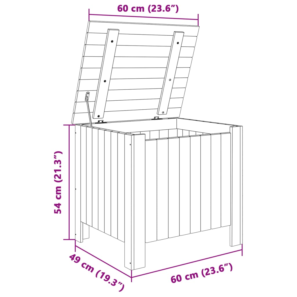 Chest with lid RANA 60x49x54 cm solid pine wood