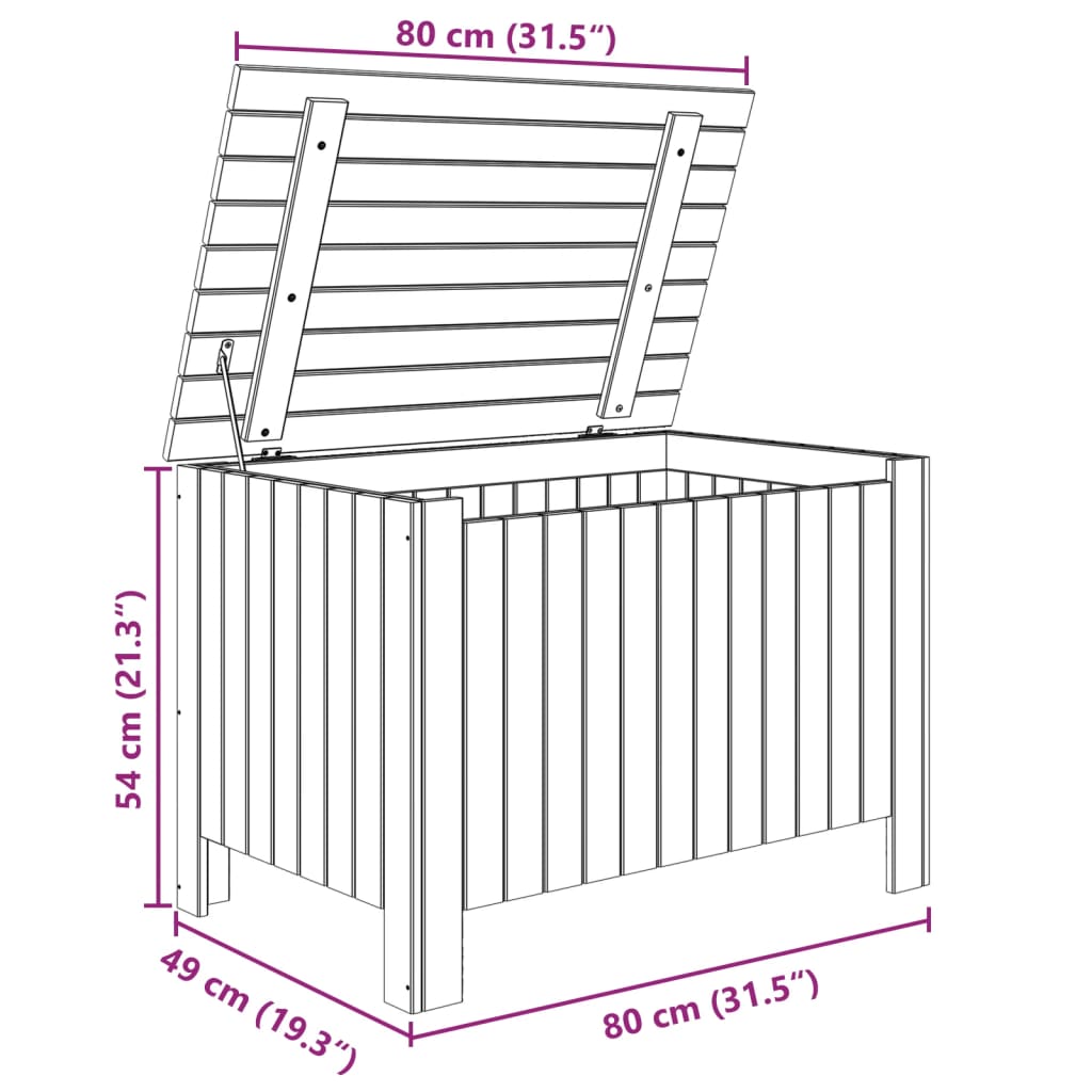 Chest with lid RANA 80x49x54 cm solid pine wood