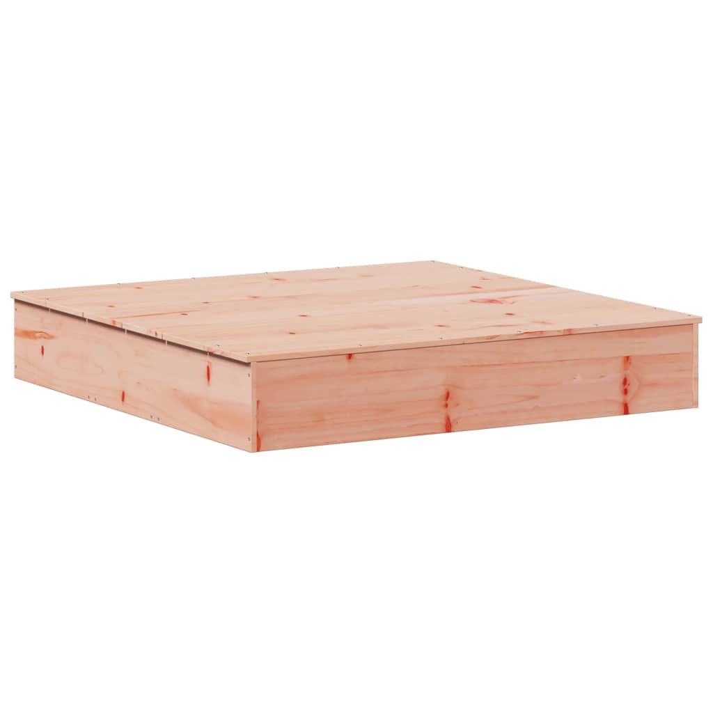 Sandpit with lid 111x111x19.5 cm solid wood Douglas fir