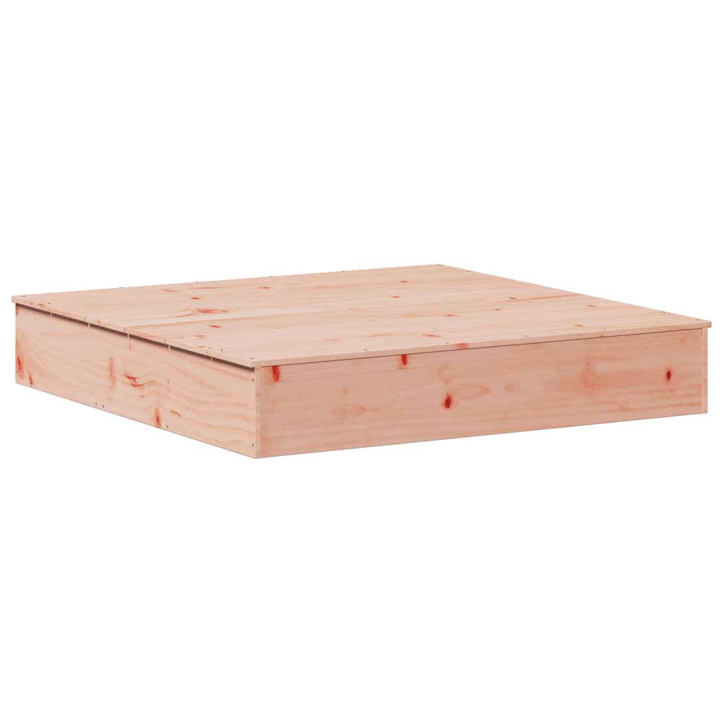 Sandpit with lid 111x111x19.5 cm solid wood Douglas fir