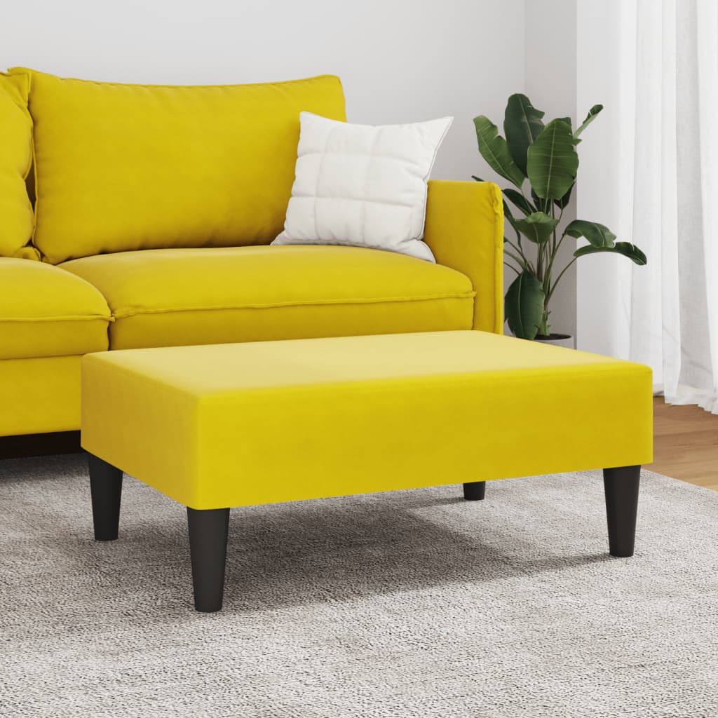 Footstool Yellow 77x55x31 cm Velvet