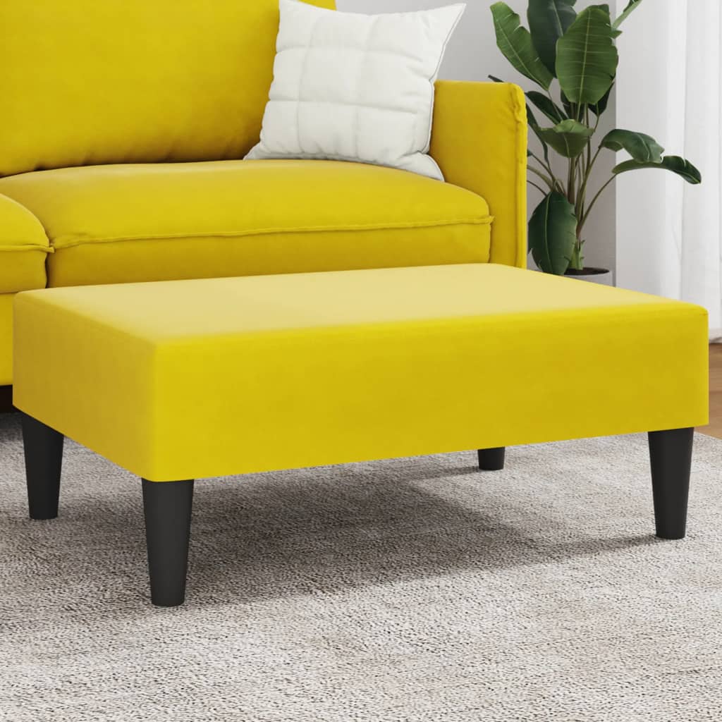 Footstool Yellow 77x55x31 cm Velvet