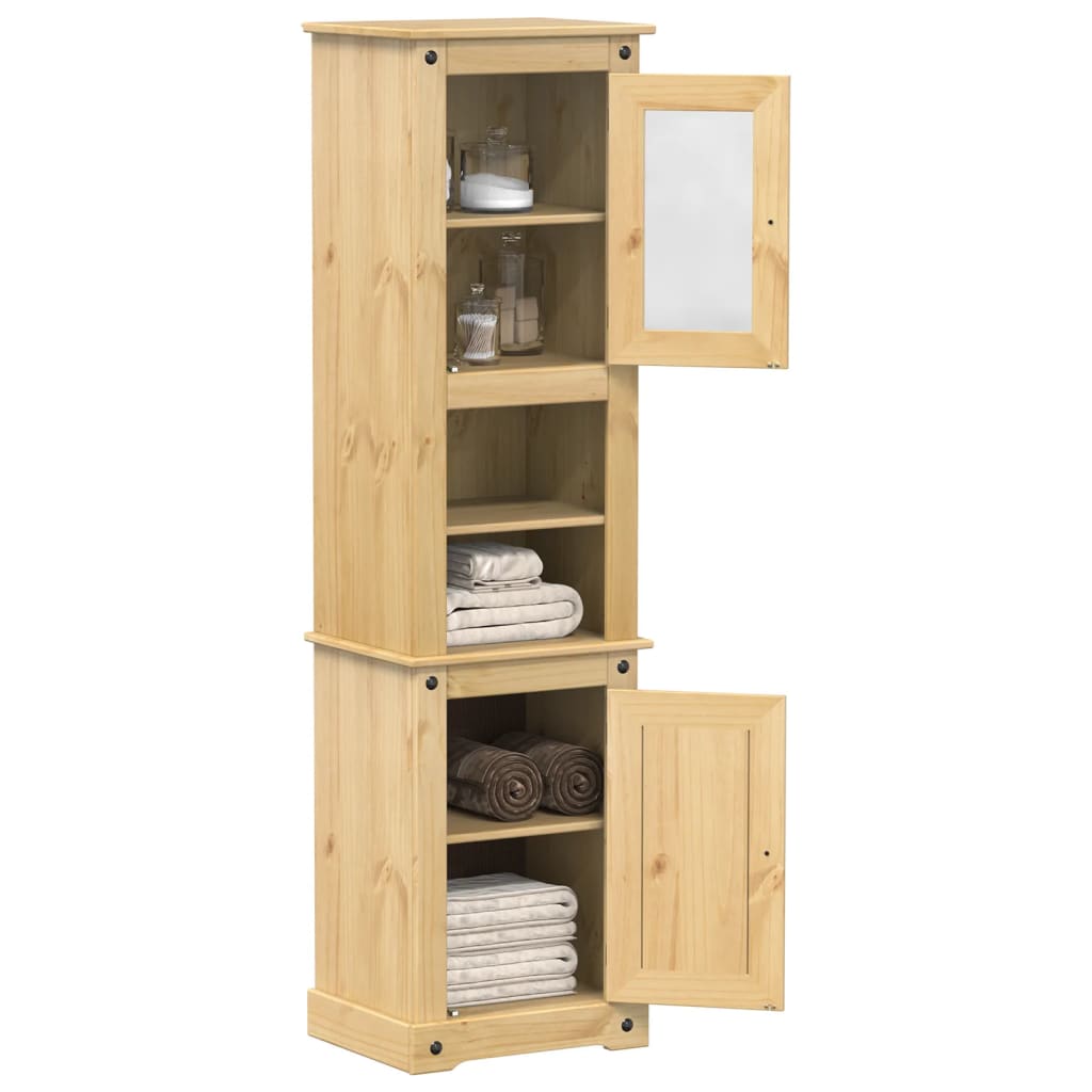 Bathroom cabinet Corona 50x40x185 cm solid pine wood