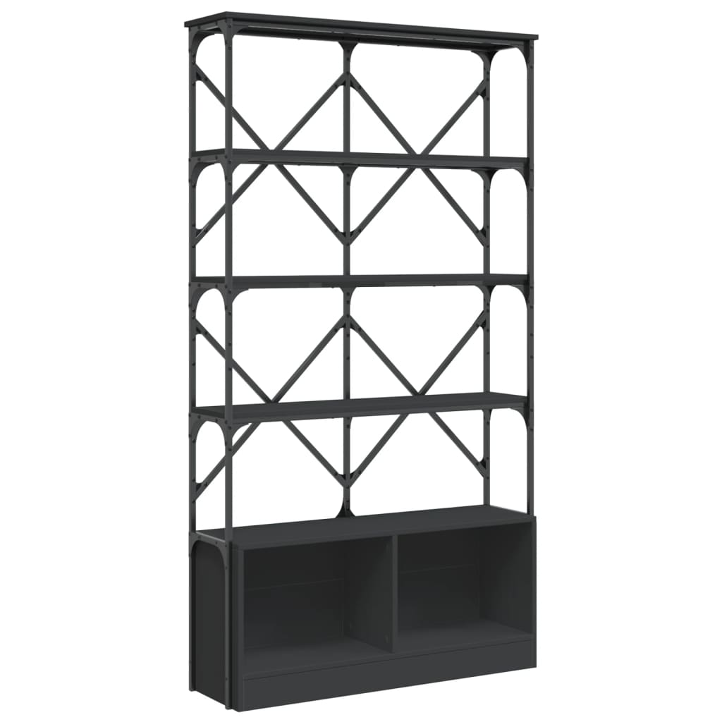 Bookshelf Black 100x26x180 cm Wood Material and Metal