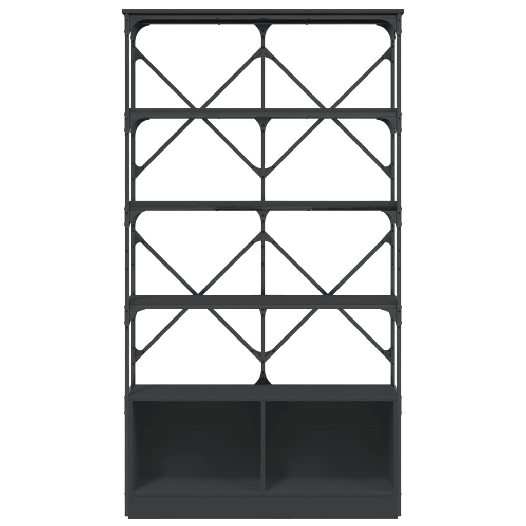 Bookshelf Black 100x26x180 cm Wood Material and Metal