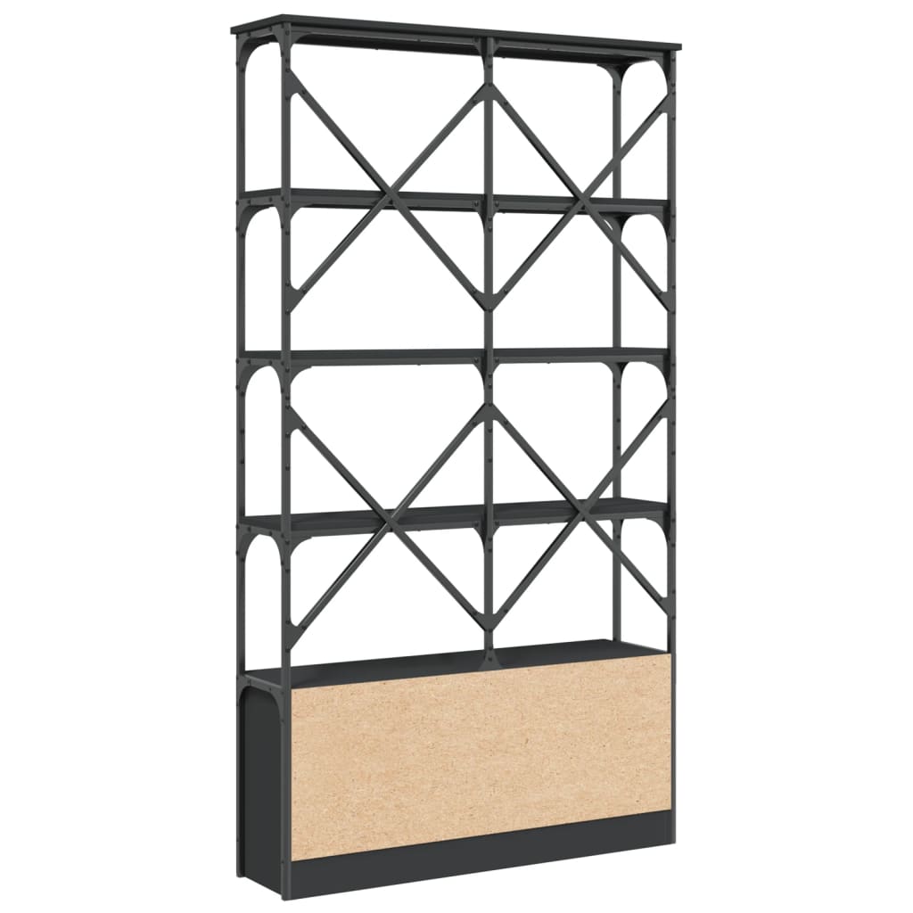 Bookshelf Black 100x26x180 cm Wood Material and Metal