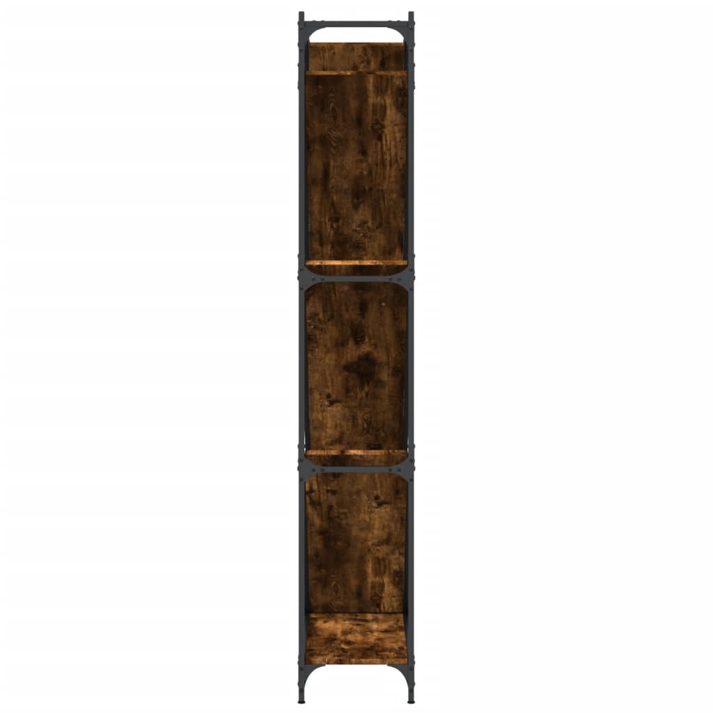 Bookshelf Smoked Oak 79x30x180 cm Wood Material and Metal