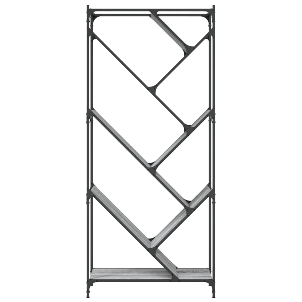 Bookcase Grey Sonoma 79x30x180 cm Wood and Metal